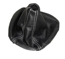 REAL BLACK LEATHER CHANGE HEADPHONE grey seams for Fiat Bravo 2007 onwards