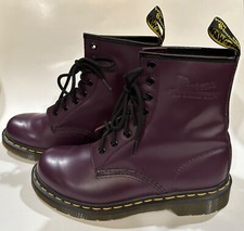 NEW Dr. Doc Martens 1460 AUBERGINE PURPLE Combat Boots 8 Eyelet US 8 UK 6 EU 39