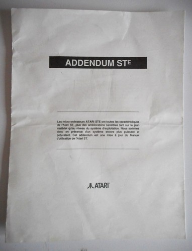 Atari ste addendum original - atari,