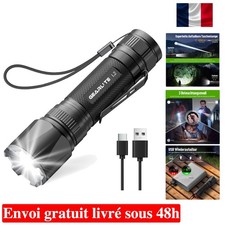 Lampe Torche de Poche LED Ultra Puissante Etanche Camping Rechargeable Tactique