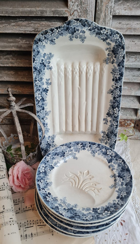 Ancien service asperges terre - ancien,
