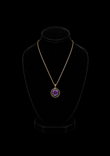 Collier pensée violette - collier,