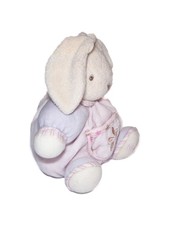 Doudou lapin rose mauve fleur