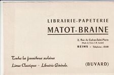 A93 Old blotter bookshop stationery MATOT BRAINE street dial St Pierre REIMS