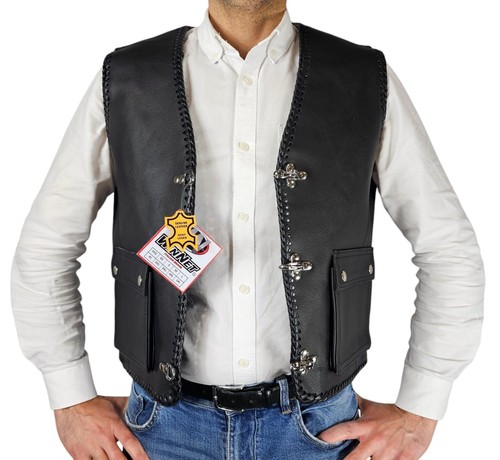 Gilet cuir sans manches - gilet,