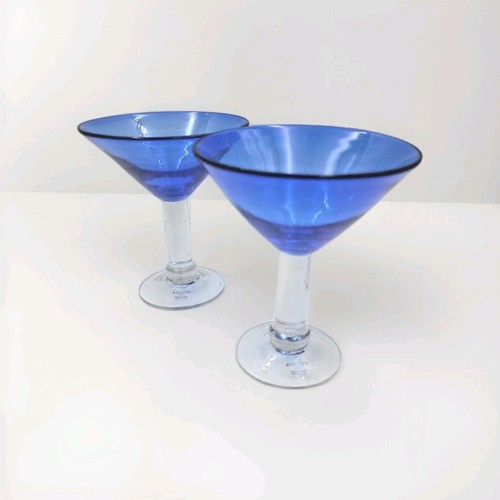 Cobalt blue glass martini - blue,