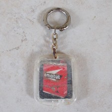 Old vintage MOTUL red keychain 1960s vtg France plastic