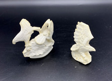 2 White Resin White Resin Bird of Prey Eagles Figurines, Miniatures, Statuettes