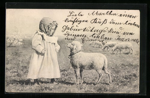 Carte postale petite fille - petite, à