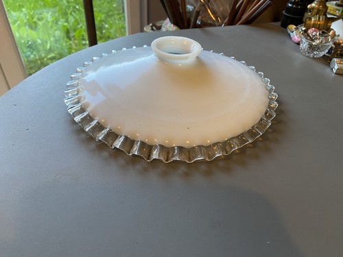 Ancien abat jour verre opaline - jour,