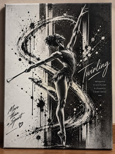 Tableau twirling bâton 30x40 - bâton,
