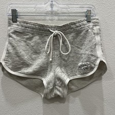 Hollister Y2K Micro Mini Sweat Shorts Juniors Women's Terry Cloth Spell Out - S