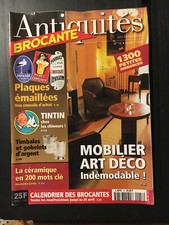 ANTIQUITE BROCANTE DECO 18/PLAQUE EMAILLEE/TINTIN/TIMBALE ARGENT/MEUBLE ART DECO