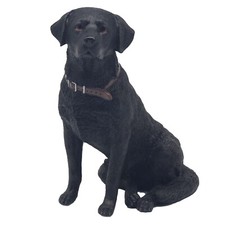 Sitting Black Labrador Ornament Gift Dog Lovers Resin Statue Height 18cm