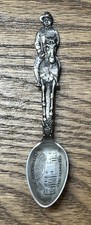 Alamo Full Figure Rough Rider Sterling Souvenir Demitasse Spoon 