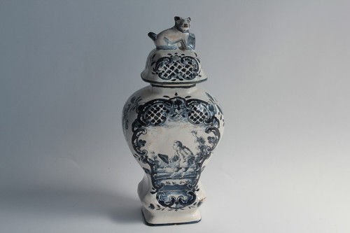 Ancien pot couvert - ancien, faïence