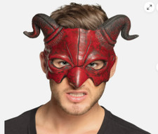 Halloween Rouge Démon Adulte Diable Déguisement de Luxe Gothique Masque Yeux &