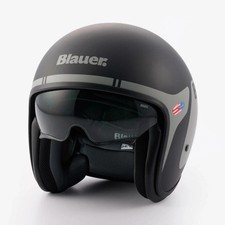 Casque Moto Jet Blauer PILOT 06 GO En Fibre De Verre Noir Titane Mat ECE2206