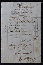 Invoice PARIS 1833 MERCIER umbrella umbrella cane illustrated 57