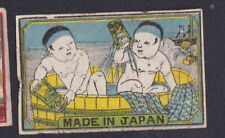 Antique Match Tag Japan BN58619 Child Bathtub 