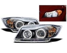 NOU Faruri pentru pour BMW Seria 3 E90 E91 05-08 Angel Eyes Negru FR LPBM76EM XI
