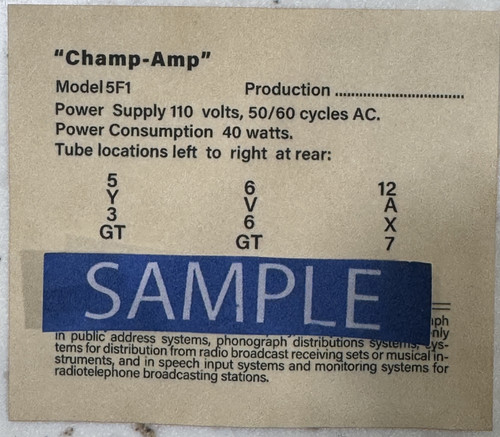 Vintage tweed champ - champ, 5f1