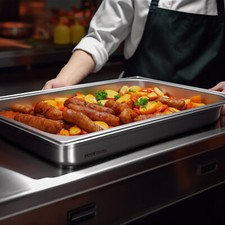 VEVOR 4PCs Bac Gastronorme GN 1/1 Récipient Inox Bain-marie 10,7 cm Profondeur