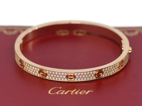 Cartier diamond pave 18k rose - cartier,