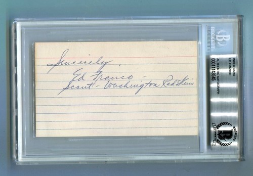 Franco signed index - ed, card