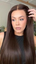 Full Lace Dark Brown Straight Wigs Remy Human Hair 360 Full Lace Front Wigs