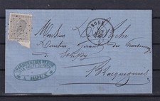 [LM77205] Belgium Cover N°17 Pt317 Roux to Bracquegnies 08/08/1867 UNG