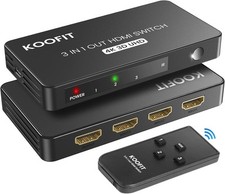 Multi HDMI, Multiprise Splitter Commutateur HDMI 4K Switch 3 Entrées 1 Sortie, 