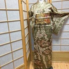 6144# Kimono Japonais Vintage Femme Tissu Soie Robe Kimono Vendu uniquement S...