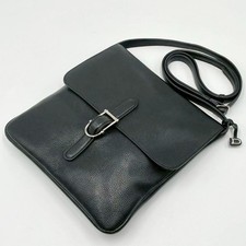 DELVAUX Sacoche All Leather Black All-leather D-slide buckle shoulder bag Japan