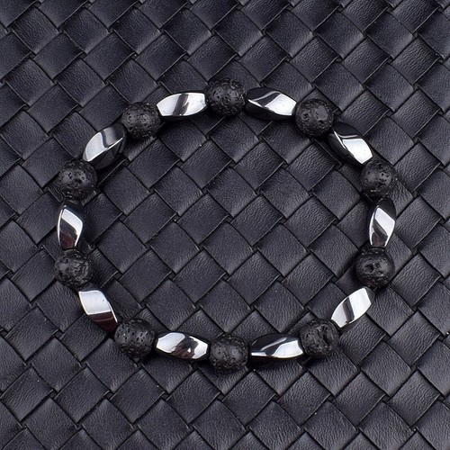 Bracelet perles hématite - bracelet,
