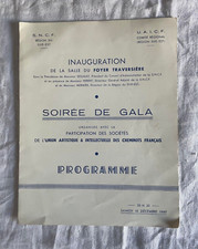 ANCIEN PROGRAMME SNCF INAUGURATION FOYER TRAVERSIERE SOIREE DE GALA 1960
