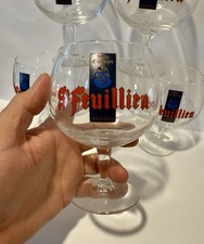 Lot (6) Brasserie St. Feuillien Belgian Triple Beer Glass Chalice Abbaye Abdij