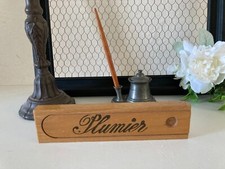 924⚜️ Ancien Plumier D'écolier en Bois Déco École Bureau Vintage Longueur 24 Cm