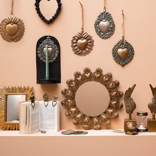 Miroir rond voto fer - miroir, ex-voto
