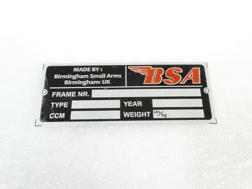Plaque données bsa a50 - a50, a65