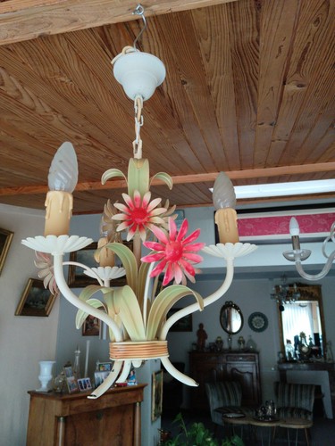 Chandelier métal vintage - métal,