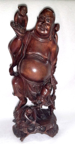 Statuette bouddha rieur en - statuette,