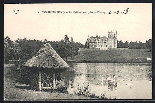 Cpa vouzeron château - le, château,