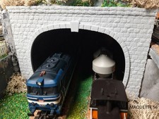 ho 2 entrées de tunnel voie double forme ogive 1/87 décor train diorama maquette