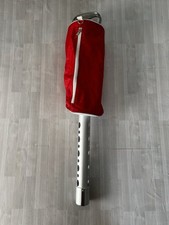 Shag Ball Aluminum Red Canvas Golf Ball Pickup Gadget W/ Zipper Works  -Vintage