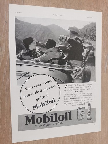 Publicité 1935 mobiloil huile - mobiloil,