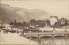 France, Annecy, le Port et la Tournette Vintage Albumen Print Albu Print