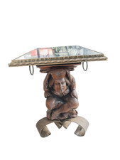 Jean-Maurice ROTHSCHILD (1902-1999) Table basse en fer forgé et marbre 1950