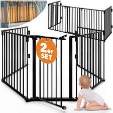 2x Barrières de sécurité Grilles de protection cheminée Parc bébé Clôture chiens