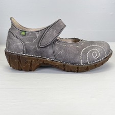 El Naturalista Mary Jane Shoes Womens Size 39 Gray Leather Wedge Comfort Casual